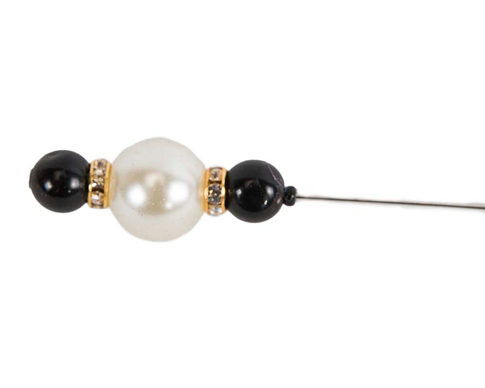 Black & white pearl head hat pin - Hats From OZ