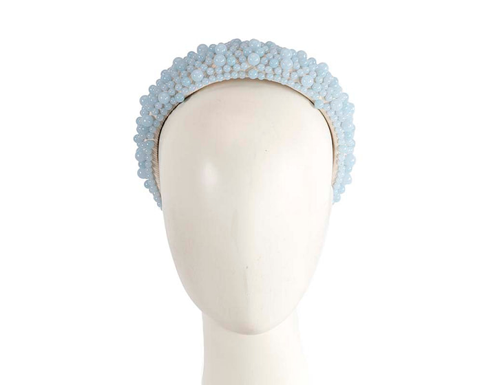 Light blue bead fascinator headband by Cupids Millinery - Hats From OZ