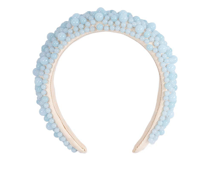 Light blue bead fascinator headband by Cupids Millinery - Hats From OZ