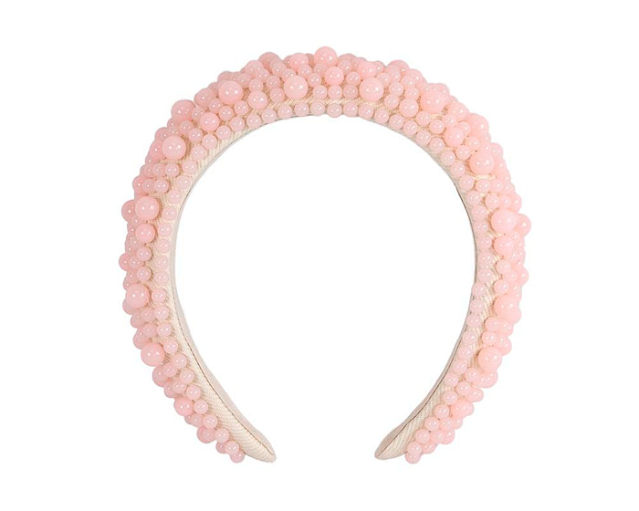 Light pink bead fascinator headband by Cupids Millinery - Hats From OZ