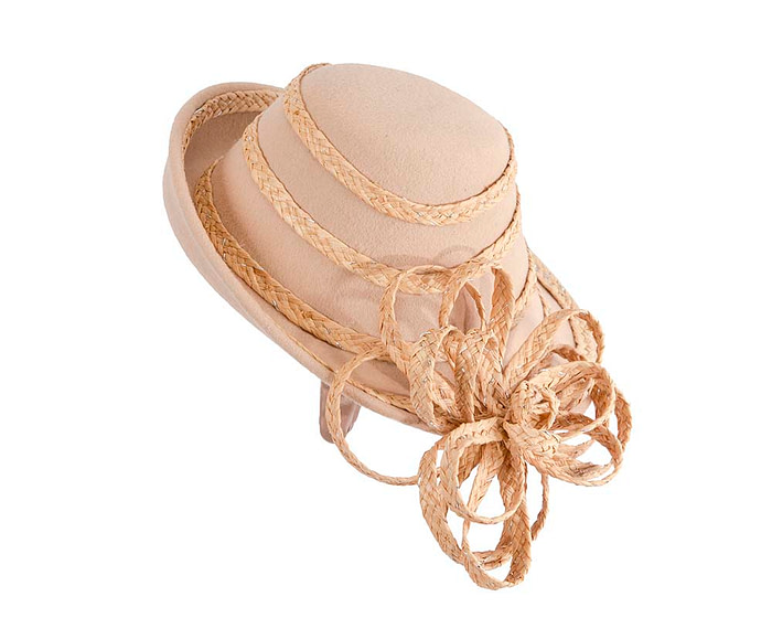 Exclusive beige winter fascinator by Cupids Millinery - Hats From OZ