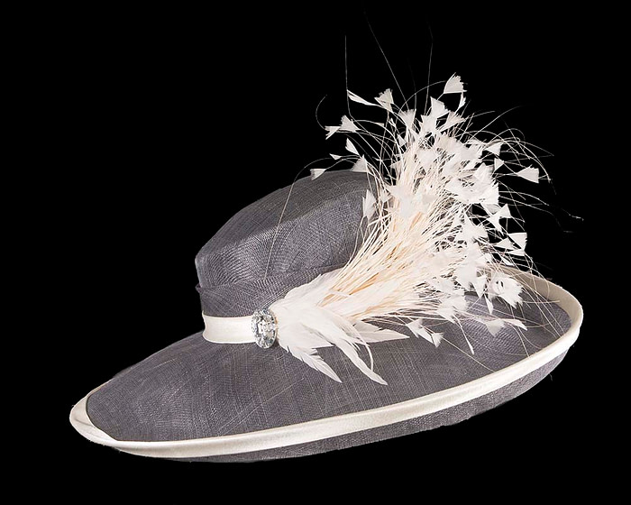 Large hat with feathers by Cupids Millinery - Hats From OZ