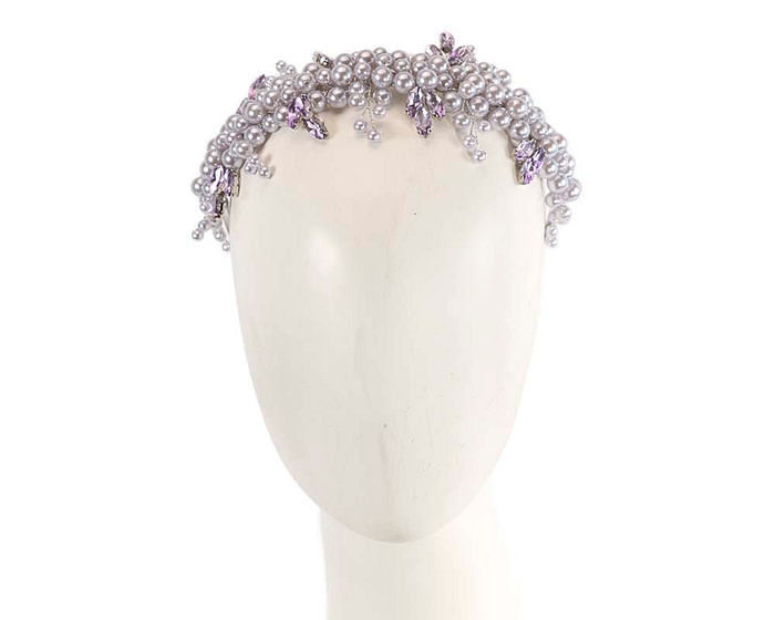 Lilac pearl & crystals fascinator headband by Cupids Millinery - Hats From OZ