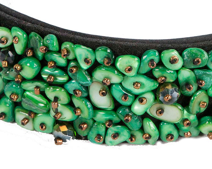 Green stones fascinator headband by Max Alexander - Hats From OZ