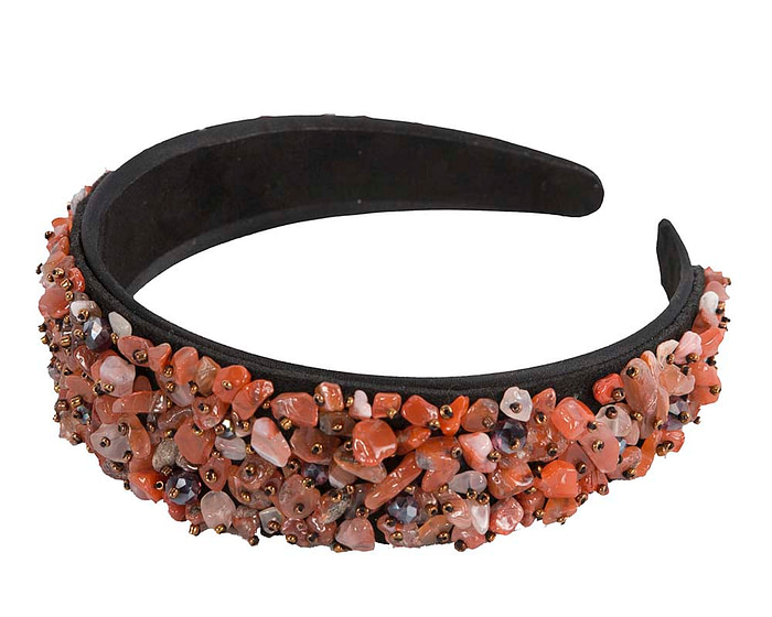 Orange stones fascinator headband by Max Alexander - Hats From OZ