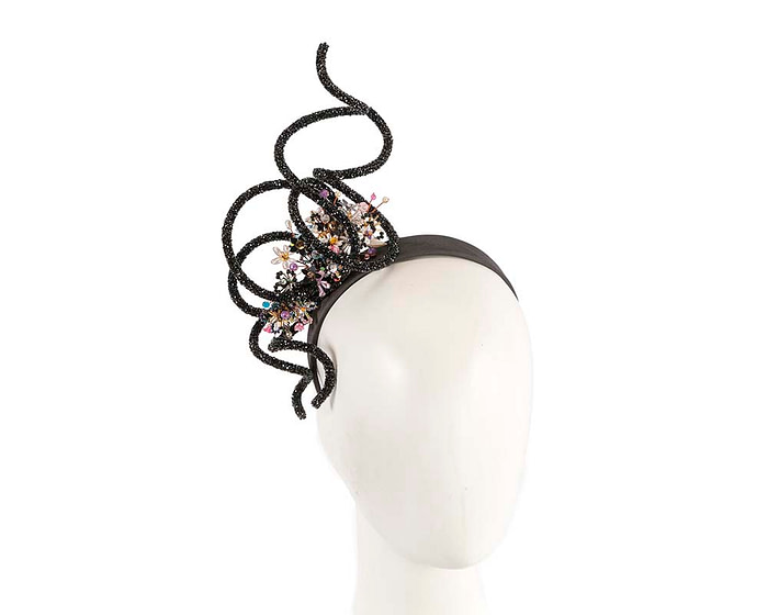 Exclusive black racing fascinator by Cupids Millinery - Hats From OZ