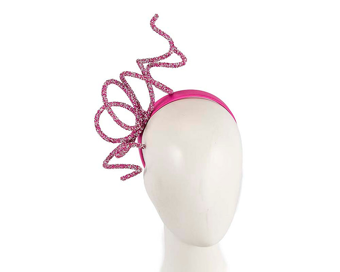 Bespoke sculptured fuchsia fascinator by Cupids Millinery - Hats From OZ