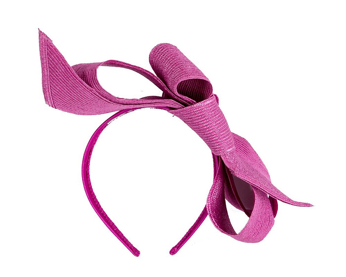 Large fuchsia bow racing fascinator by Max Alexander - Hats From OZ