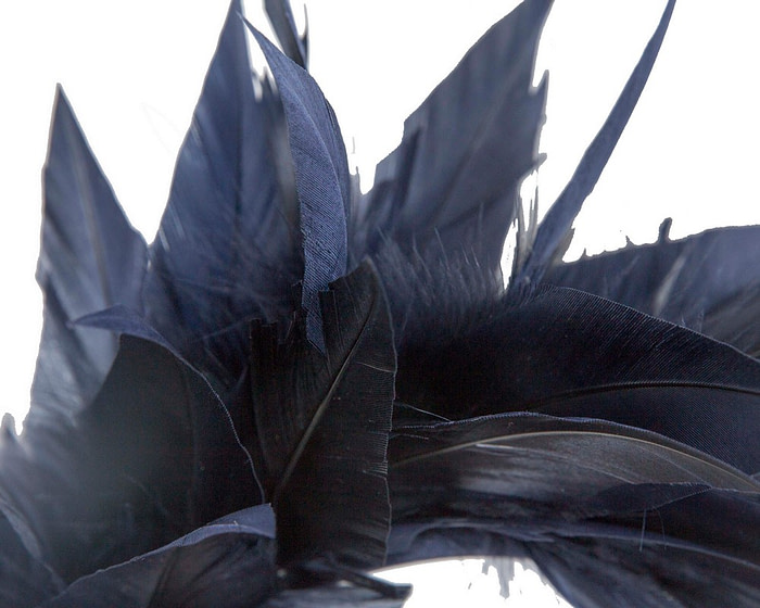 Navy feather fascinator headband by Max Alexander - Hats From OZ