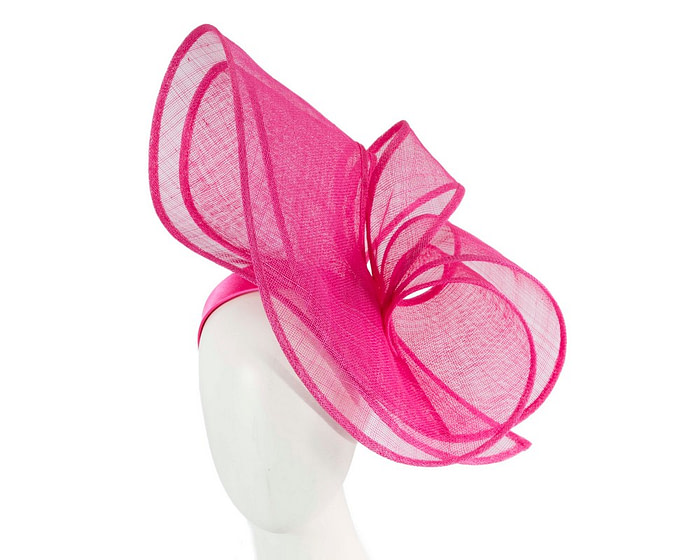 Large fuchsia sinamay fascinator by Max Alexander - Hats From OZ