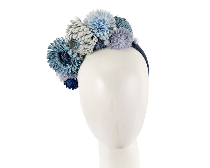 Multi-tone blue flower fascinator headband - Hats From OZ