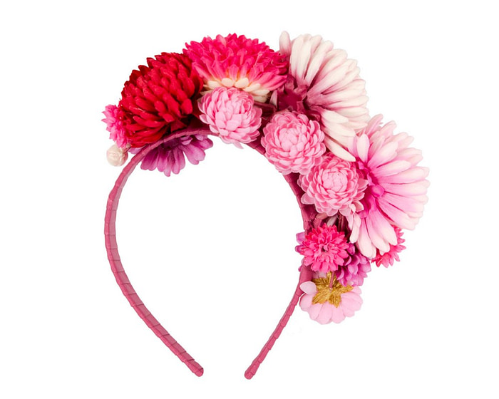 Multi-tone fuchsia flower fascinator headband - Hats From OZ