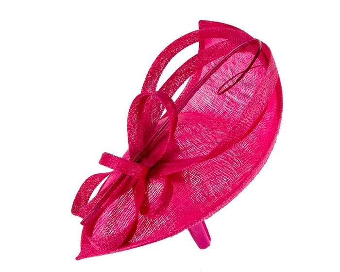 Tall fuchsia sinamay fascinator by Max Alexander - Hats From OZ