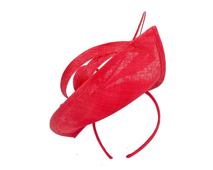 Tall red sinamay fascinator by Max Alexander - Hats From OZ