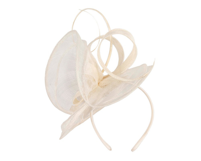Large cream sinamay fascinator by Max Alexander - Hats From OZ