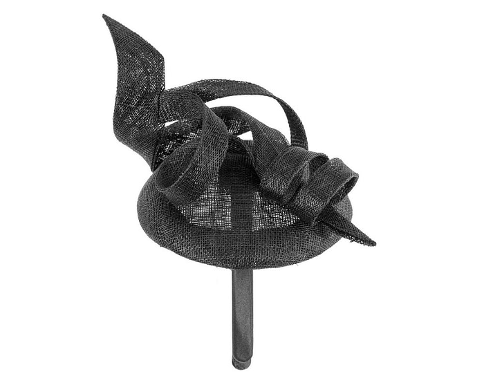 Sculptured black sinamay fascinator by Max Alexander - Hats From OZ