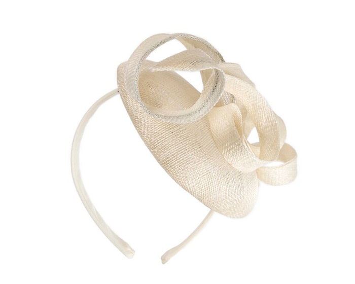 Sculptured cream sinamay fascinator by Max Alexander - Hats From OZ