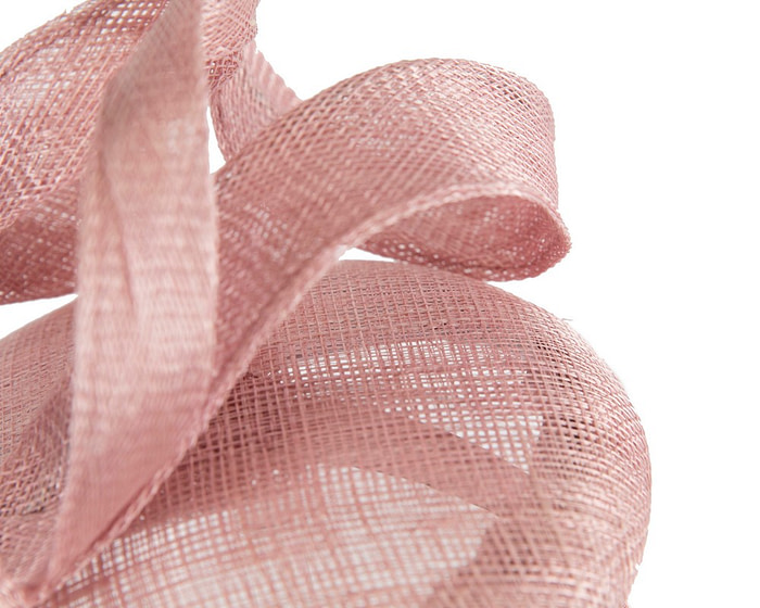 Sculptured dusty pink sinamay fascinator by Max Alexander - Hats From OZ