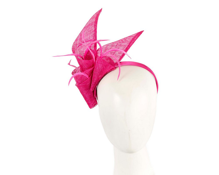 Fuchsia sinamay fascinator by Max Alexander - Hats From OZ