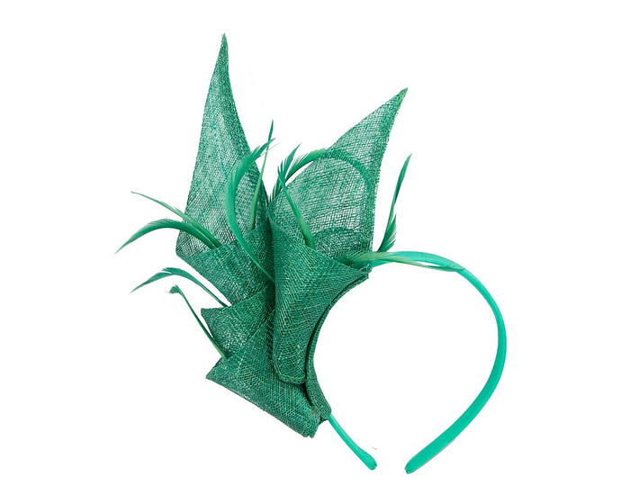 Green sinamay fascinator by Max Alexander - Hats From OZ