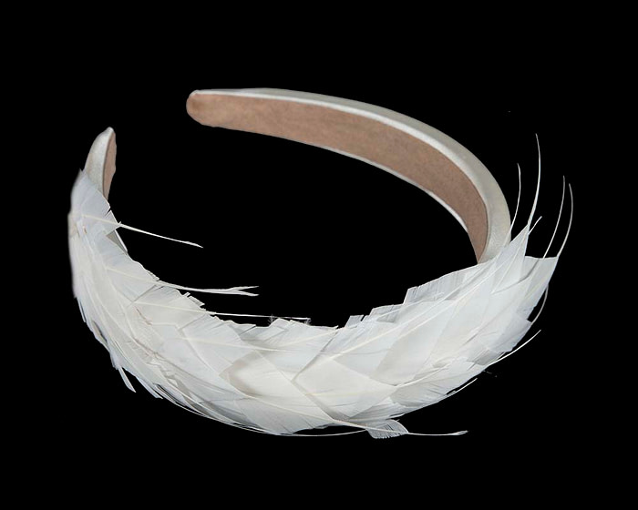 Cream feather headband by Max Alexander - Hats From OZ
