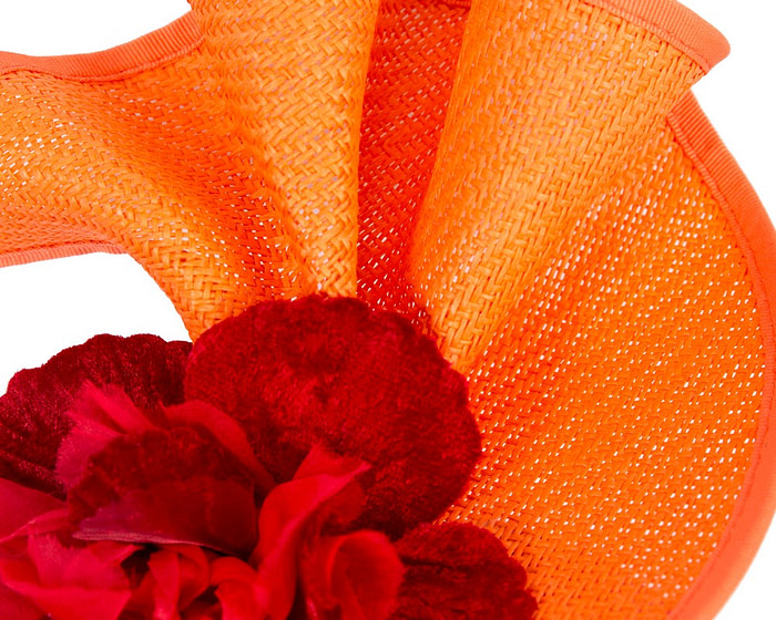 Orange red Melbourne Cup races fascinator by Fillies Collection - Hats From OZ