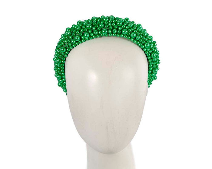 Green pearl fascinator headband by Cupids Millinery - Hats From OZ