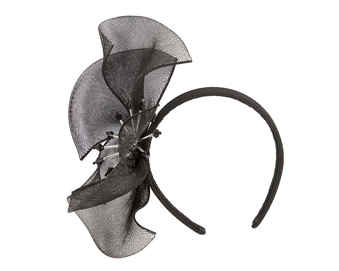 Bespoke black flower headband by Cupids Millinery - Hats From OZ