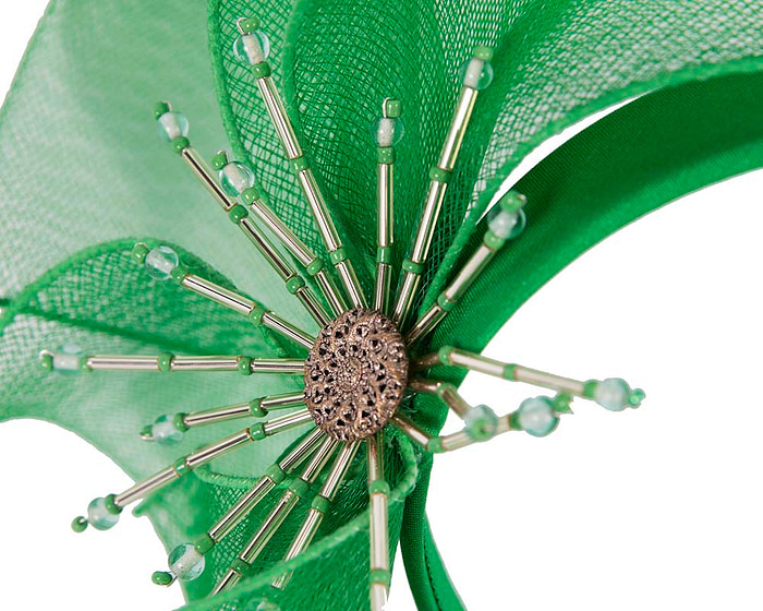 Bespoke green flower headband by Cupids Millinery - Hats From OZ