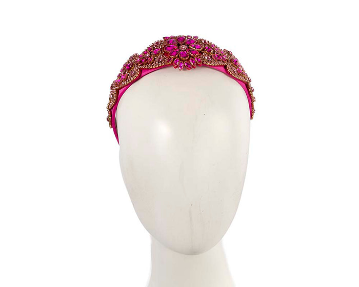 Fuchsia jewellery fascinator headband - Hats From OZ