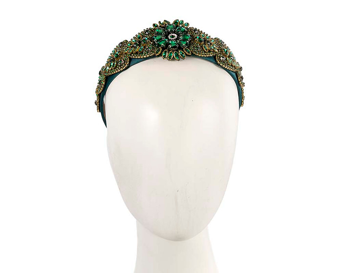 Green jewellery fascinator headband - Hats From OZ