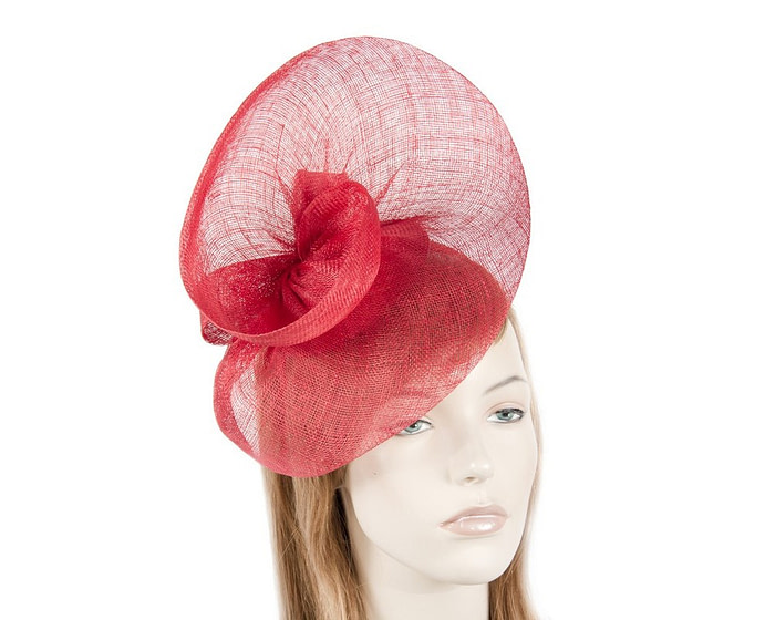 Large red sinamay fascinator by Max Alexander - Hats From OZ