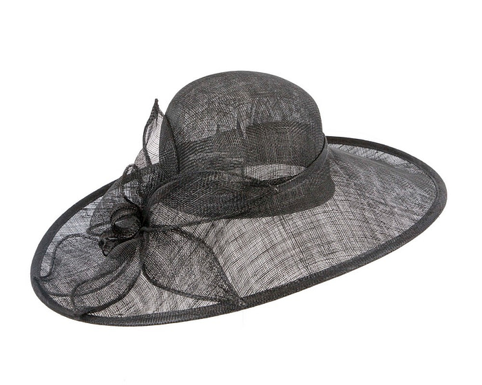 Black wide brim racing fashion hat by Max Alexander - Hats From OZ