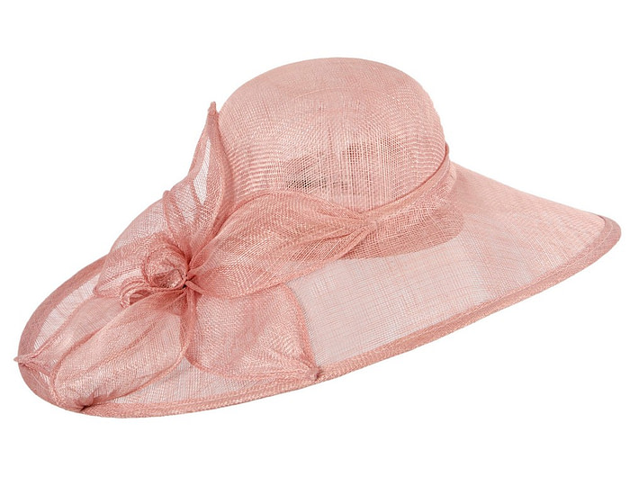 Dusty pink wide brim racing fashion hat by Max Alexander - Hats From OZ