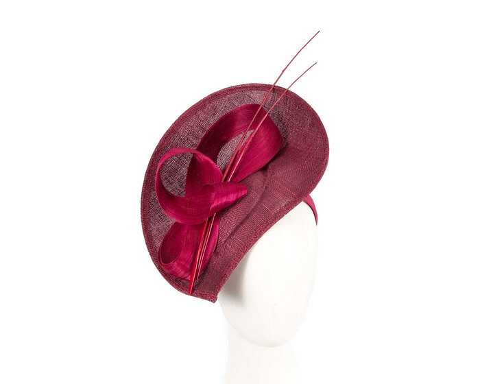 Large burgundy wine sinamay fascinator by Max Alexander - Hats From OZ