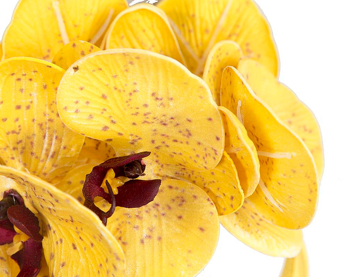 Bespoke yellow orchid flower headband by Fillies Collection - Hats From OZ