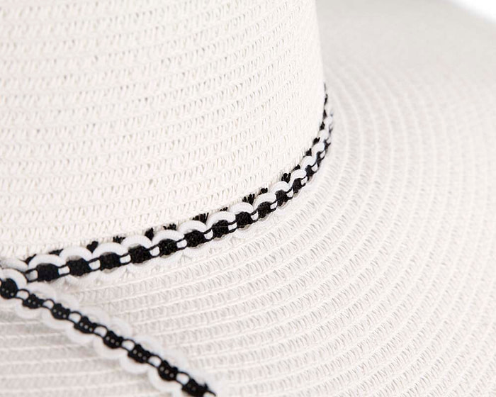Wide brim white casual beach hat - Hats From OZ