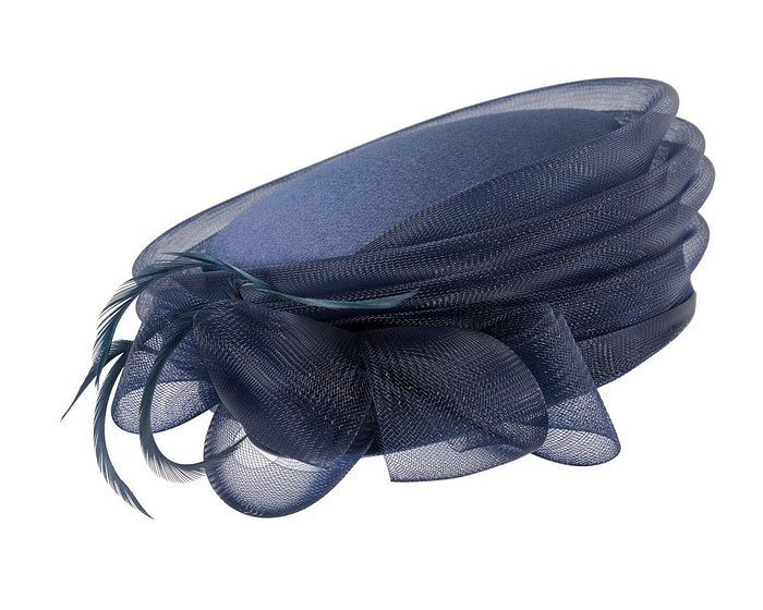 Navy Mother of the Bride pillbox hat custom made to order - Hats From OZ