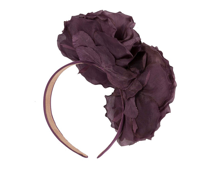 Purple flower headband fascinator - Hats From OZ