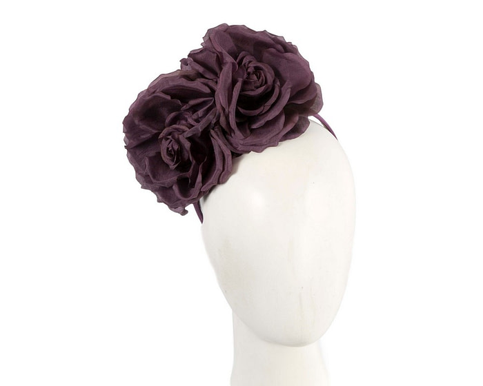 Purple flower headband fascinator - Hats From OZ