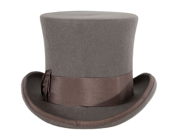 Grey SCALA Felt Top Hat - Hats From OZ