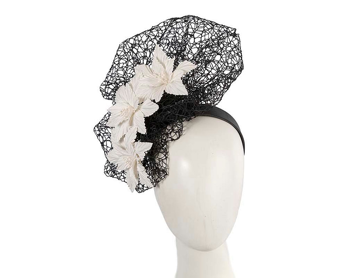 Staggering black & cream racing fascinator by Fillies Collection - Hats From OZ