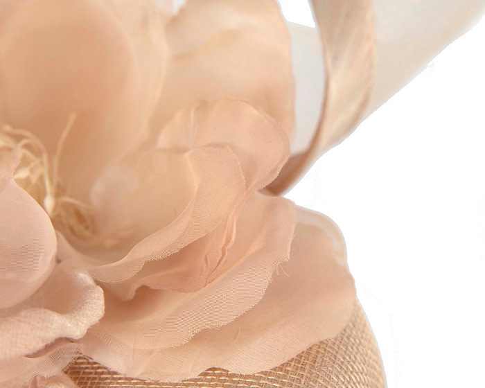 Nude pillbox fascinator with flower by Fillies Collection - Hats From OZ
