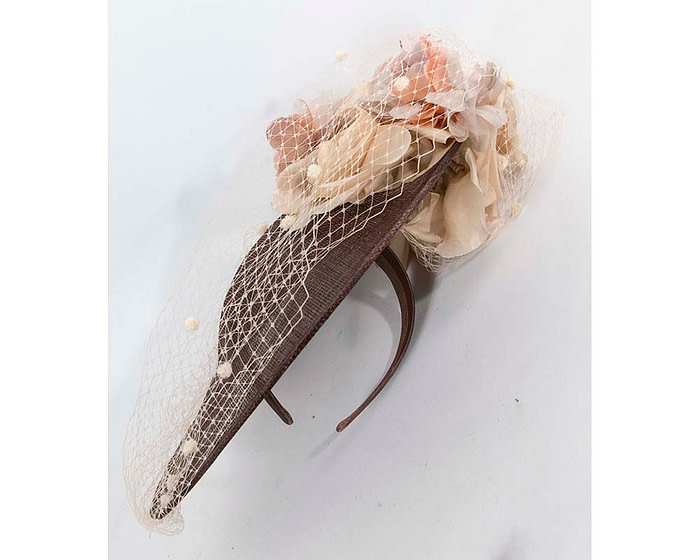 Chocolate nude fascinator by Cupids Millinery - Hats From OZ