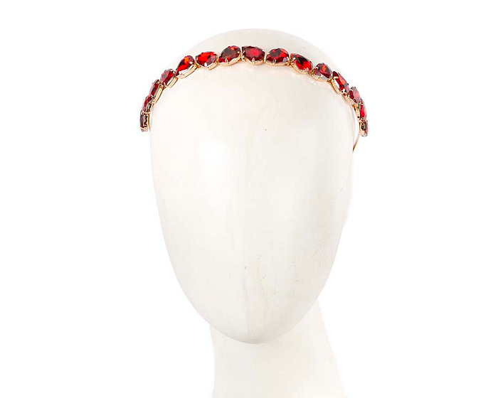 Petite red crystal headband fascinator - Hats From OZ