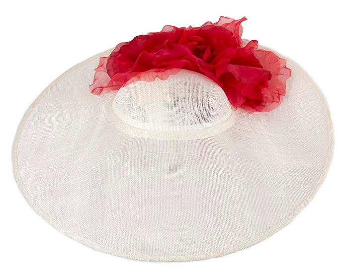 Large white & red racing fascinator by Cupids Millinery - Hats From OZ