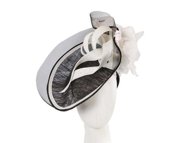 Exclusive black & white fascinator by Cupids Millinery - Hats From OZ
