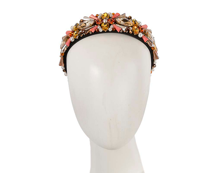 Coral crystal headband by Cupids Millinery - Hats From OZ