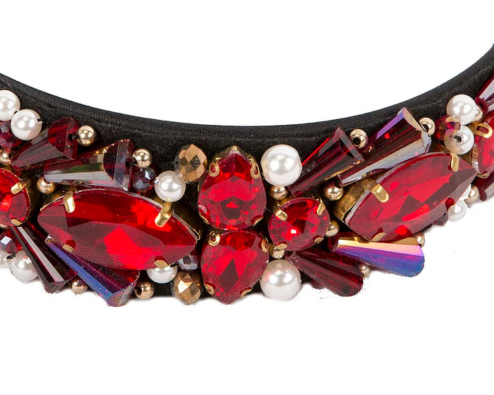 Red crystal headband by Cupids Millinery - Hats From OZ
