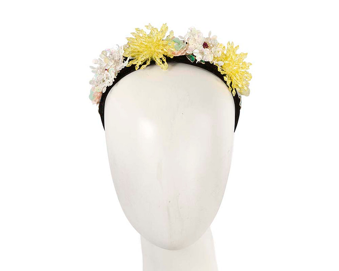 Cream & yellow headband by Cupids Millinery - Hats From OZ